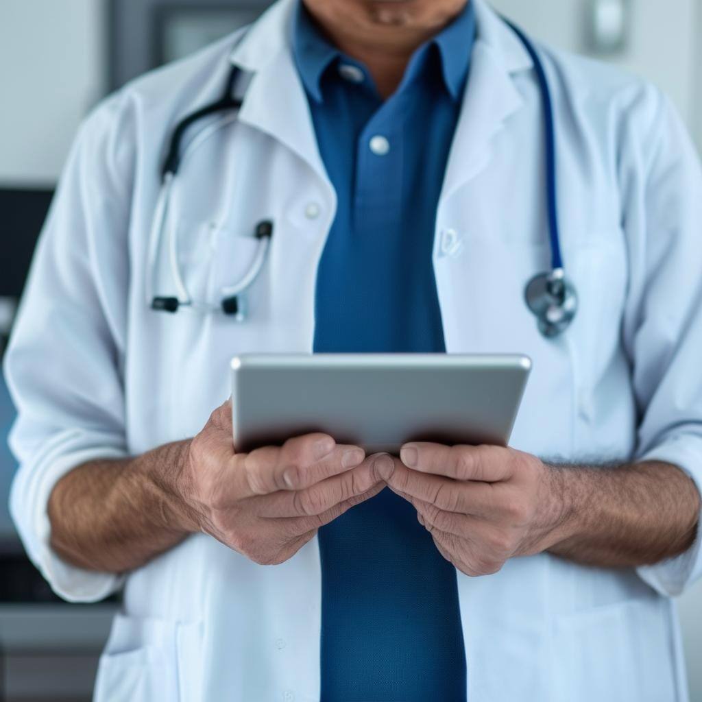 Doctor with a tablet